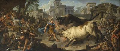 Jean Francois de troy Jason taming the bulls of Aeetes